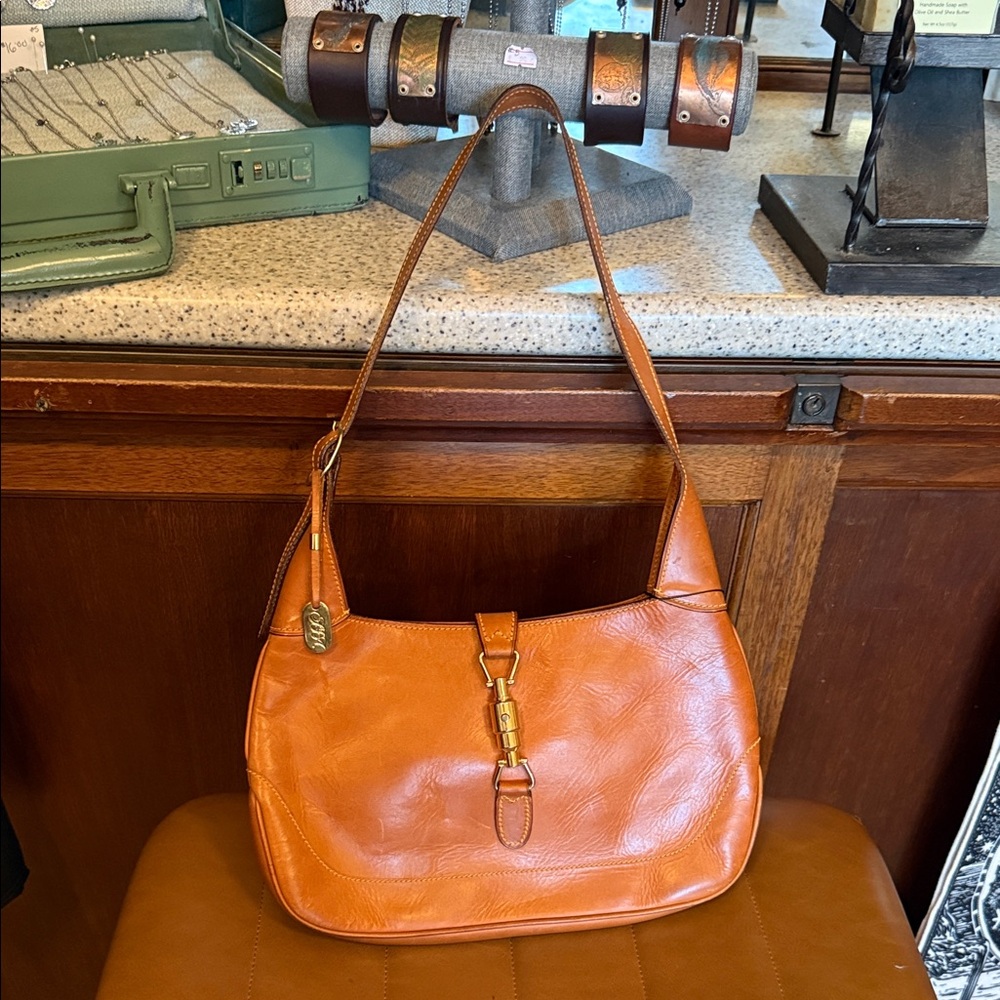 Vintage Saks Fifth Avenue Caramel Leather Shoulder Bag